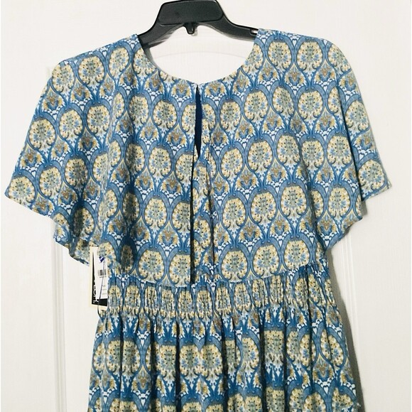 Julian Taylor Women's  Short Sleeve Round Neck Printed Chiffon Dress NWT, 14W - Picture 6 of 8